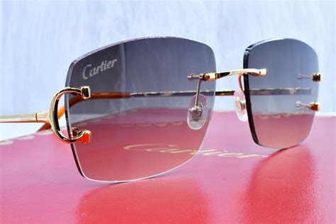 wood cartier glasses|rimless big c cartier glasses.